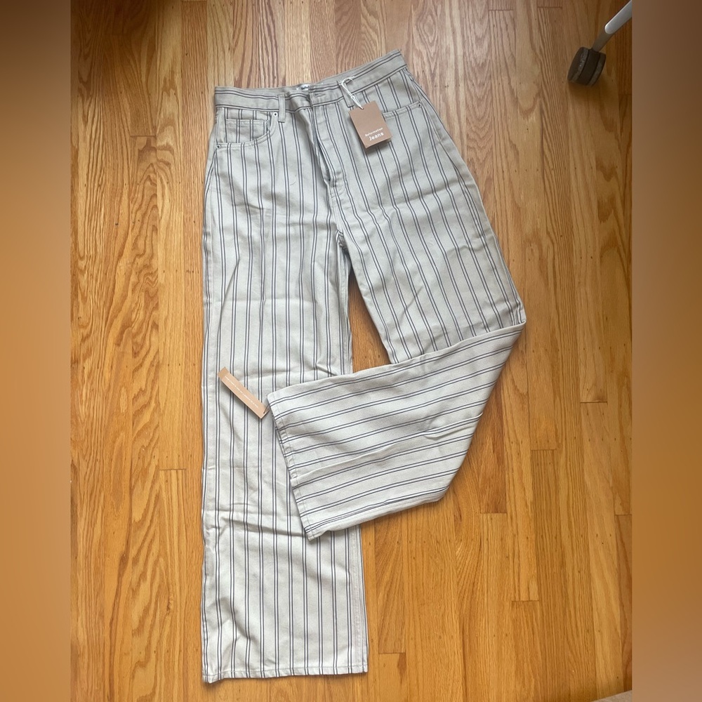Reformation wide leg striped jeans